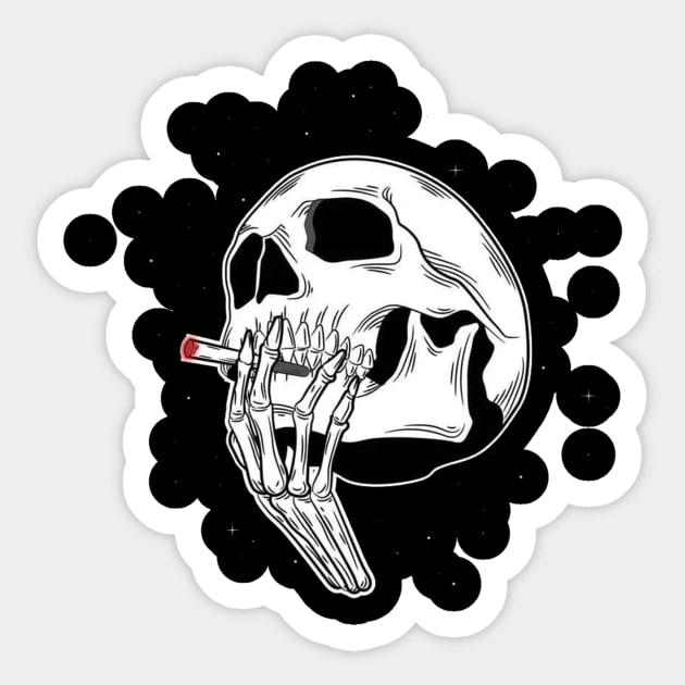 Skull SMoking Sticker by Kehed Records